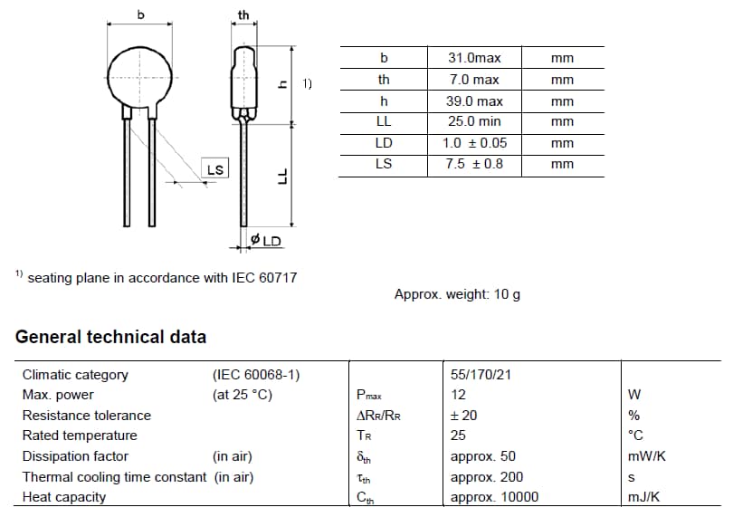 EPCOS/TDK P27 General Techincal Data